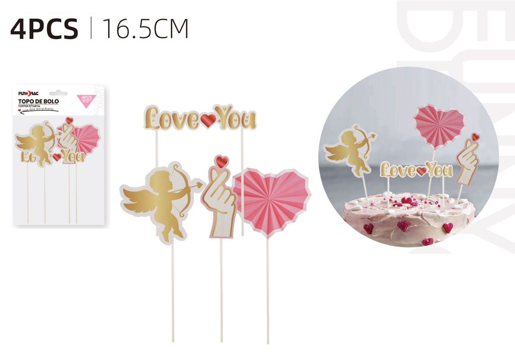 Ornement « Je t’aime », 4 pièces, 16,5 cm