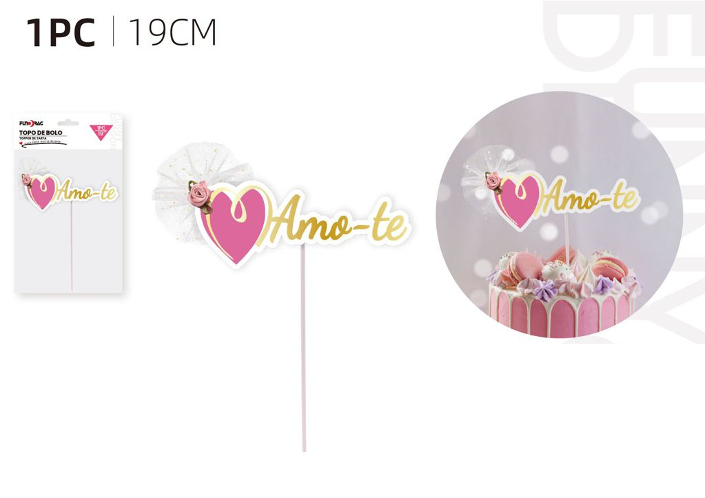 Cake topper « Je t’aime » de 19 cm