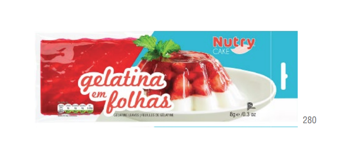 Feuilles de gélatine rouge 8 g