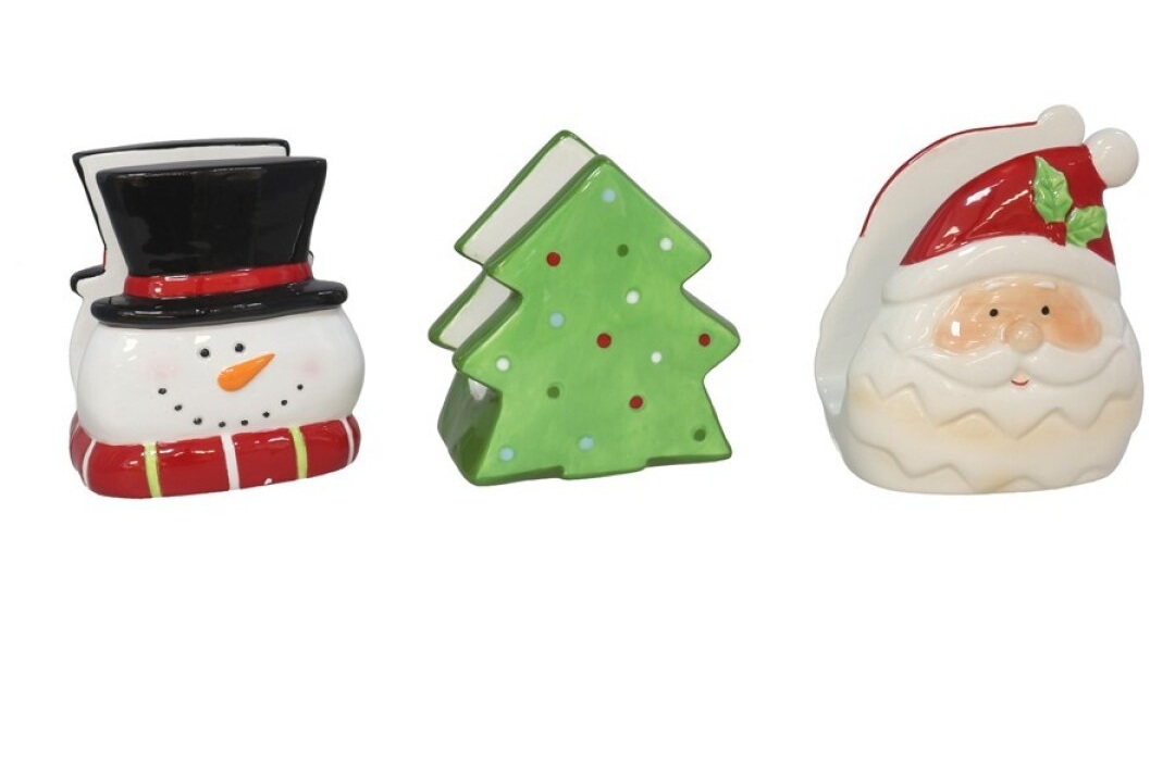 Porte-serviette de Noël en porcelaine 12x9.5cm
