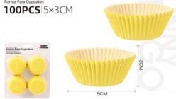 Moule à cupcake jaune (11 x 3 x 5 cm)