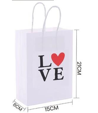 Sac en papier LOVE avec poignée 21x18x8cm