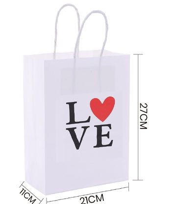 Sac en papier LOVE avec poignée 27x21x11cm