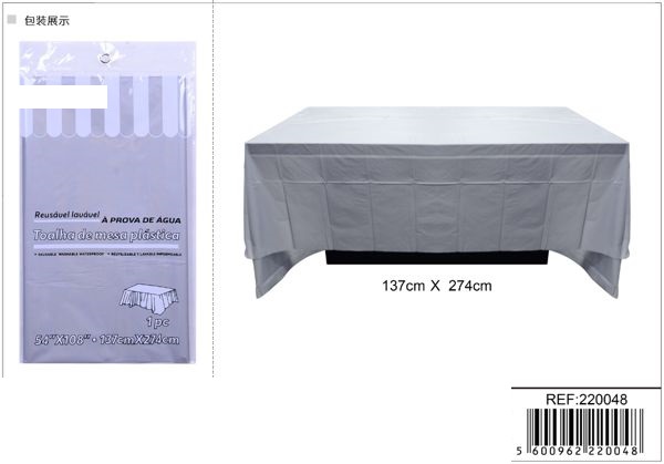 Nappe en plastique argenté 137x274cm