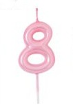 Bougie d’anniversaire rose clair n°8 5cm