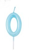 Bougie d’anniversaire bleu clair n°0 5cm