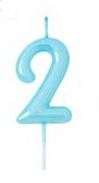 Bougie d’anniversaire bleu clair n°2 5cm