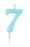 Bougie d’anniversaire bleu clair n°7 5cm