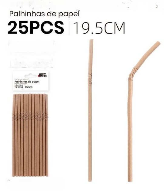 Pailles Kraft 19,5 cm (25 unités)