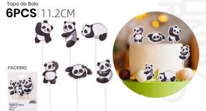 Décoration de gâteau motif panda, 6 pièces