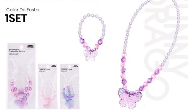 Collier de fête enfant papillon