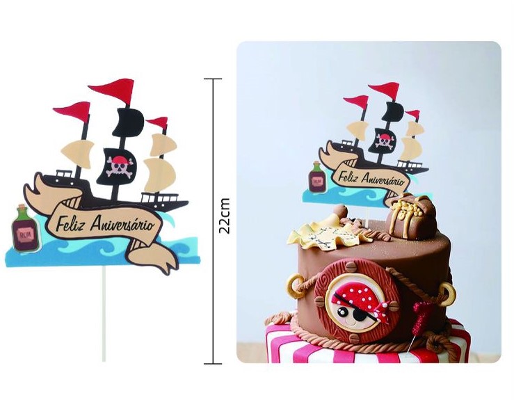 Ornement Joyeux Anniversaire (Pirates) 22cm