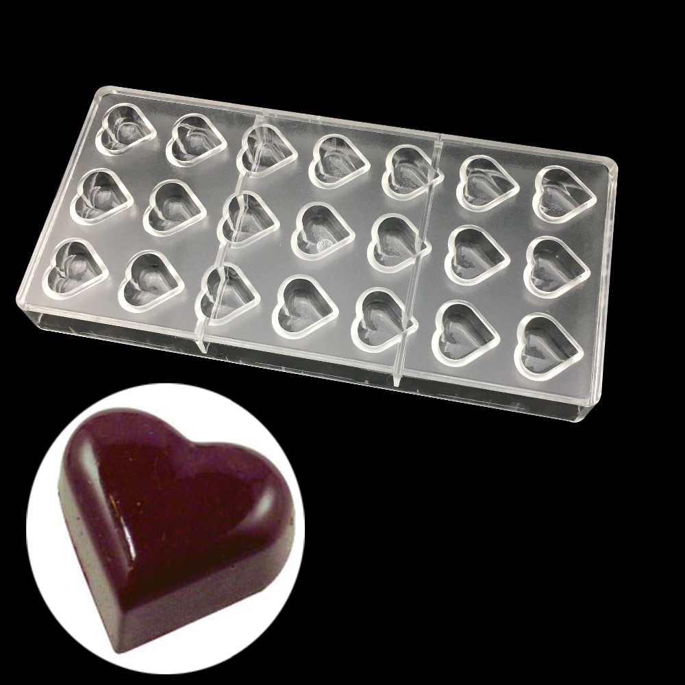 Moule à bonbons en polycarbonate en forme de cœur (21)