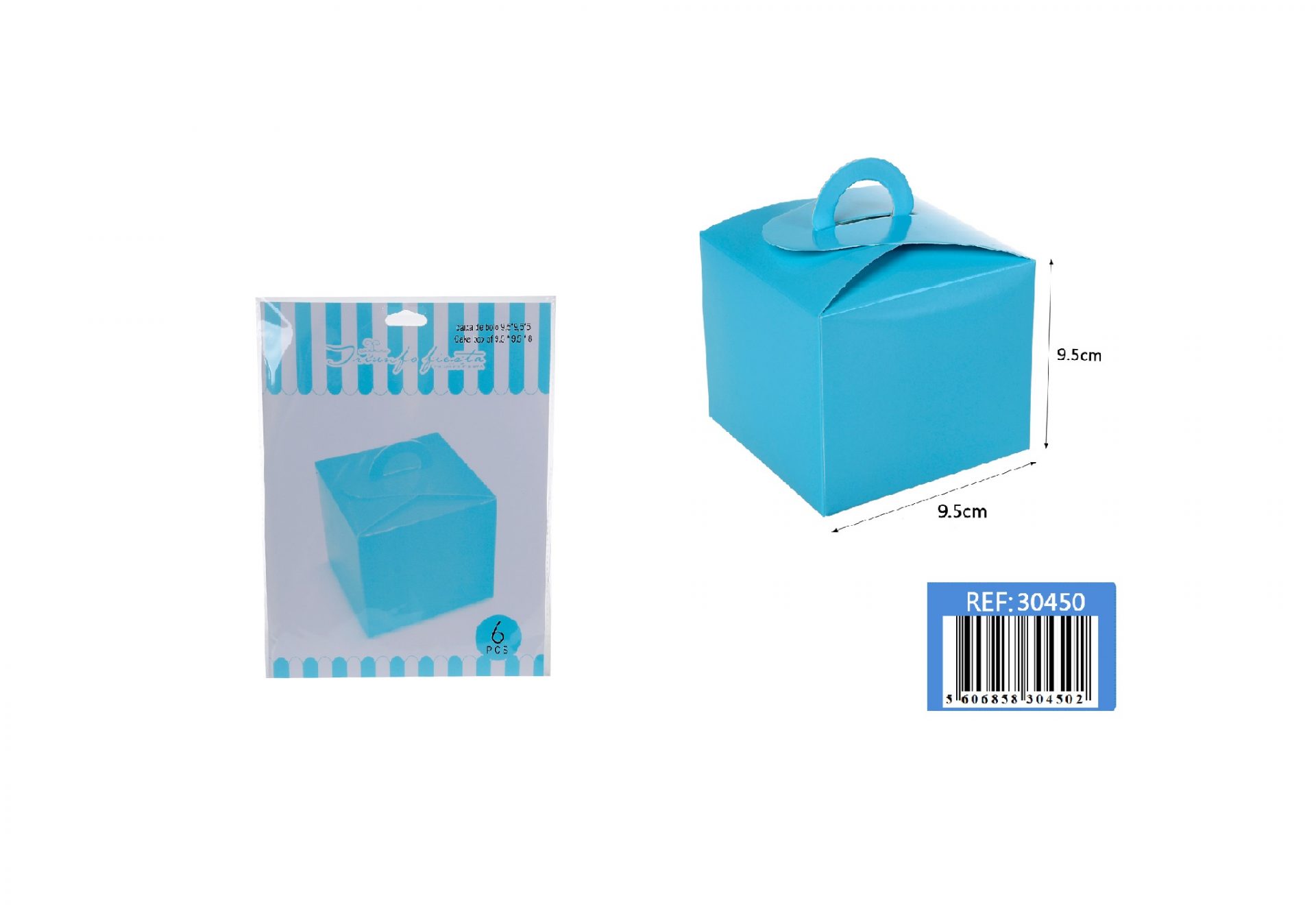 Boîte bleue 9x9x8cm Sc.6 unités.