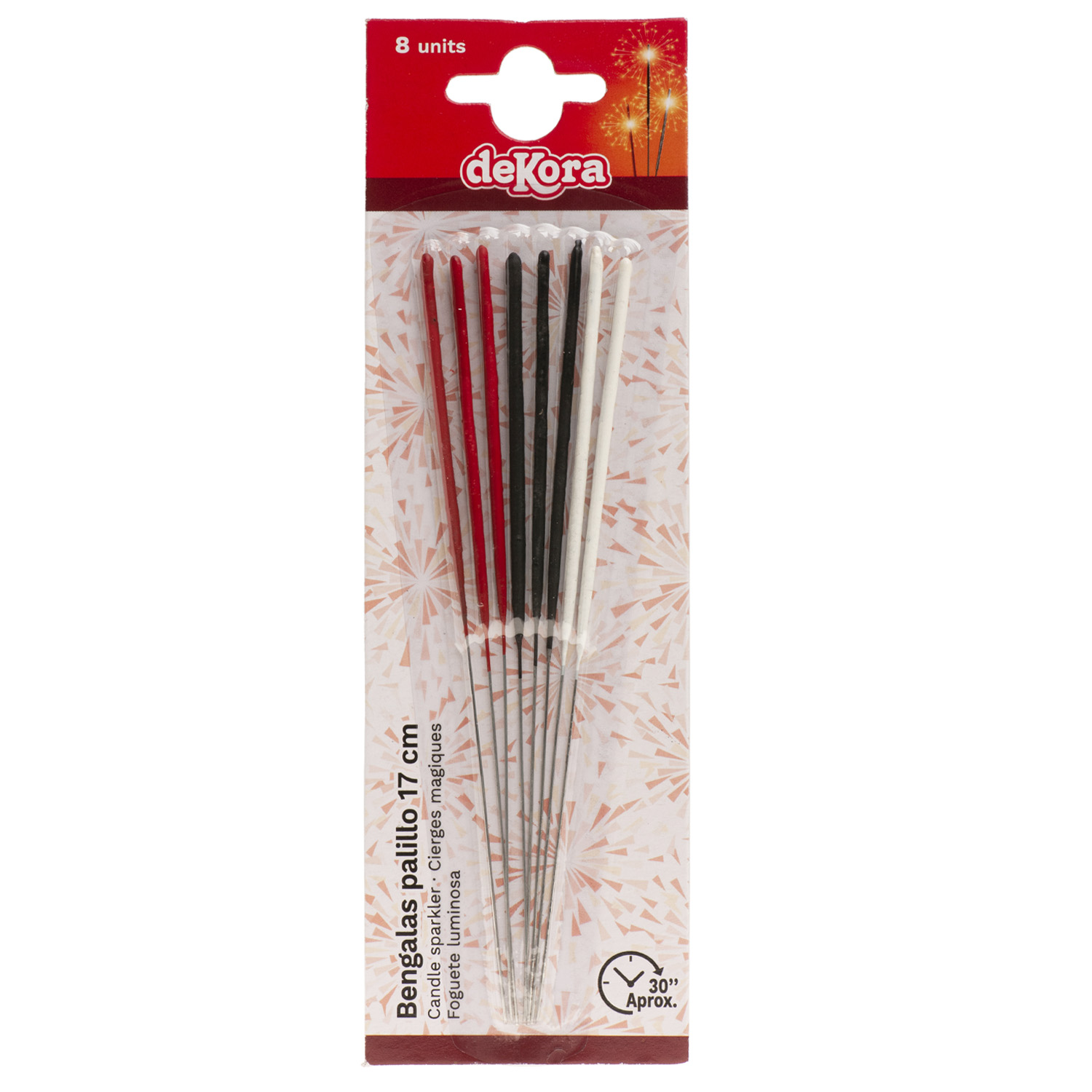 Bougie lumineuse 3 couleurs, 17 cm, paquet de 8