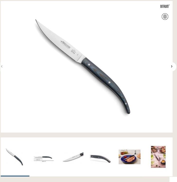 Couteau à steak bleu The Origin Micarta Arcos 110mm