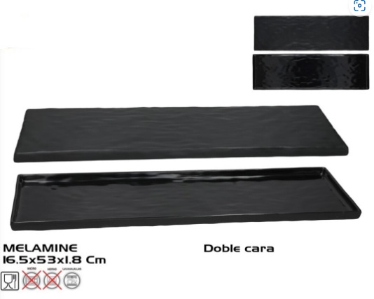 Plateau en mélamine noire 53x16.5cm