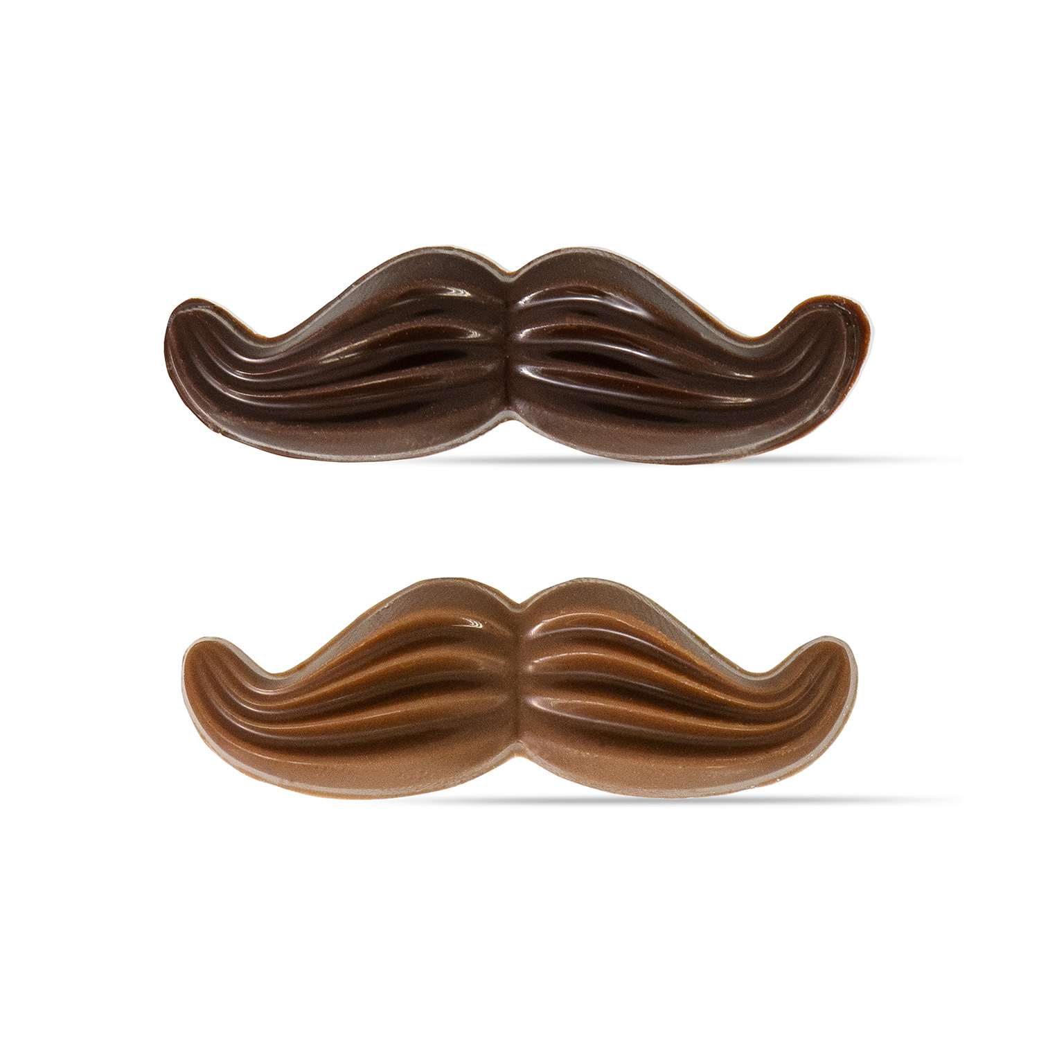 Boîte de moustaches en chocolat noir.108