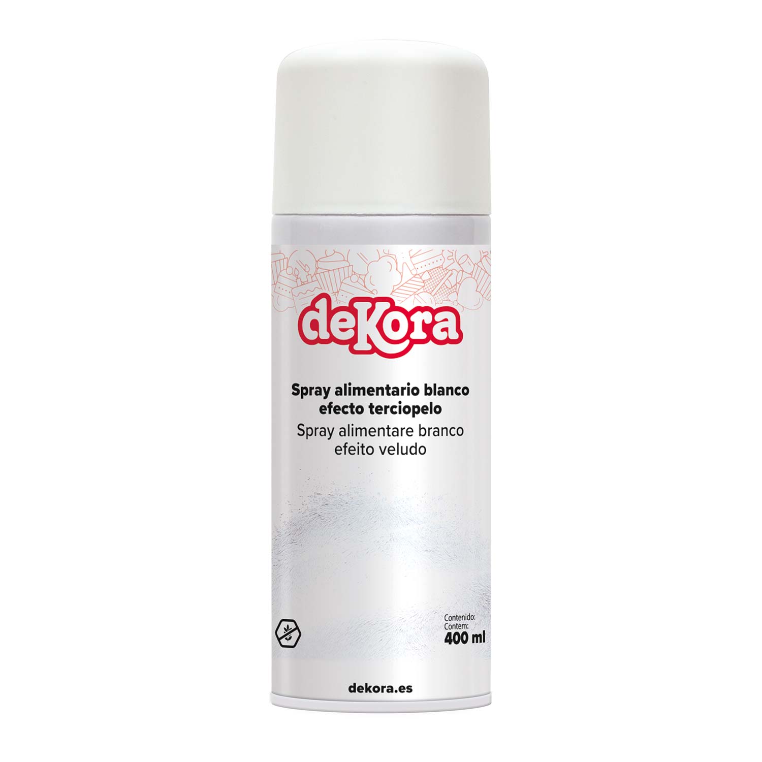 Dekora Colorant en spray effet velours blanc 400ml