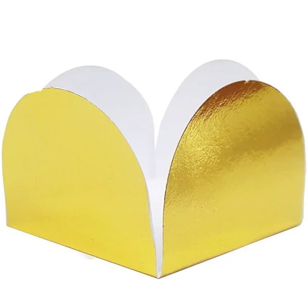 Boîte en papier or/blanc 50 unités.