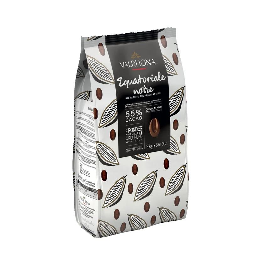 Callets Chocolat Noir Equatorial VALRHONA 55 % M/C Sc.3Kg