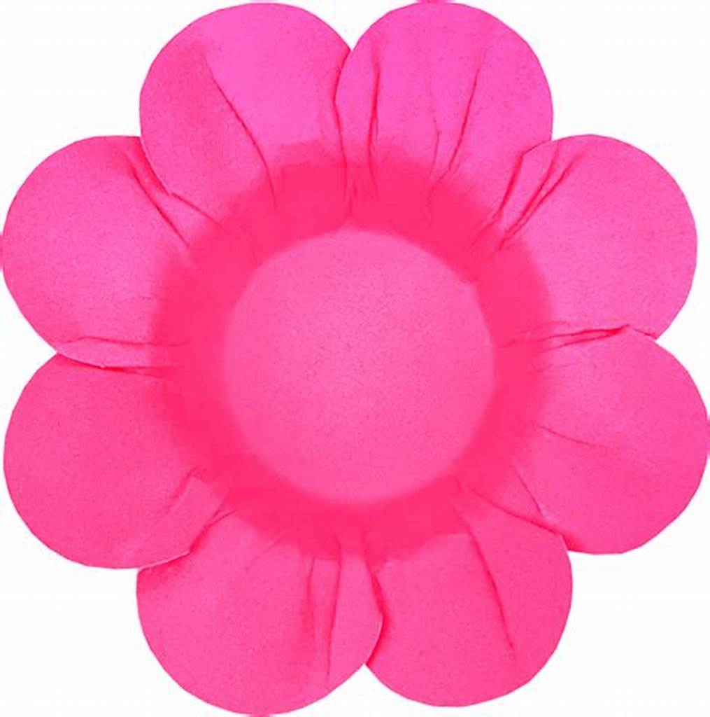 Forme de papier rose marguerite 50 unités.