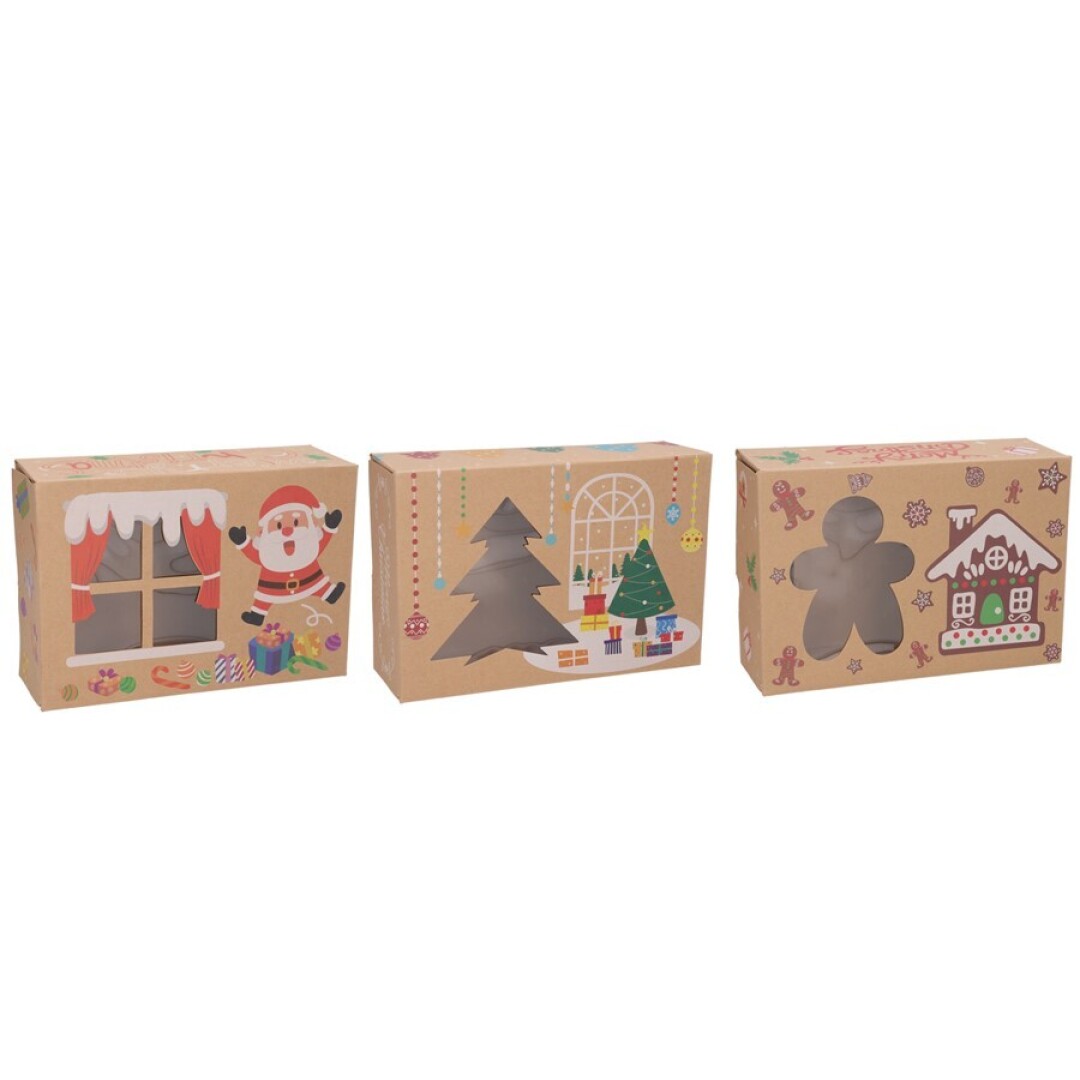Boîte cadeau de Noël pliable 22,2x15,5x7cm