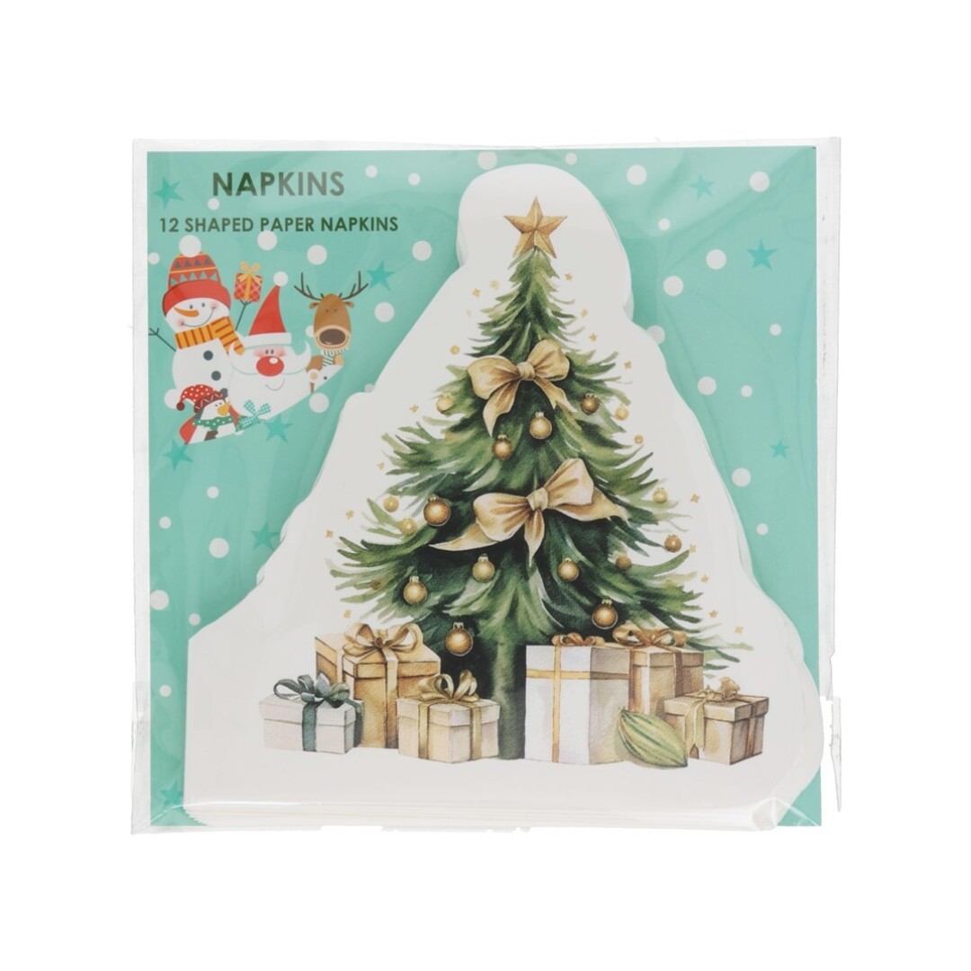 Serviette de Noël en pin 15x15cm Emb.12