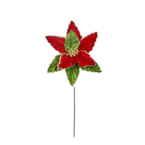 Poinsettia velours rouge 50 cm