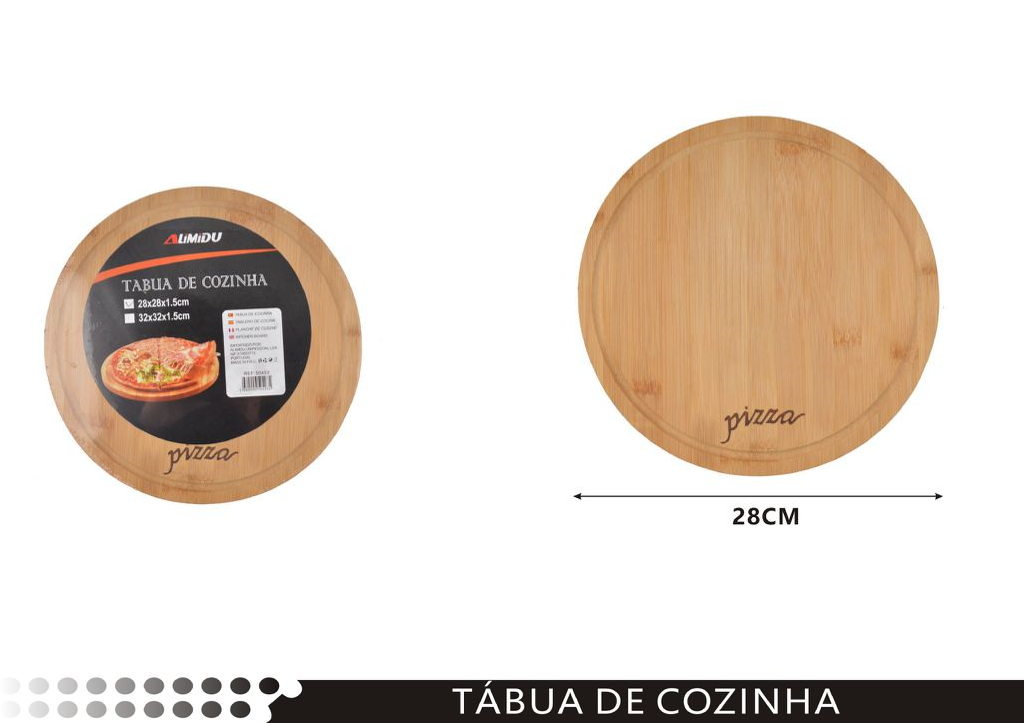 Base à pizza en bois 28x1,5cm