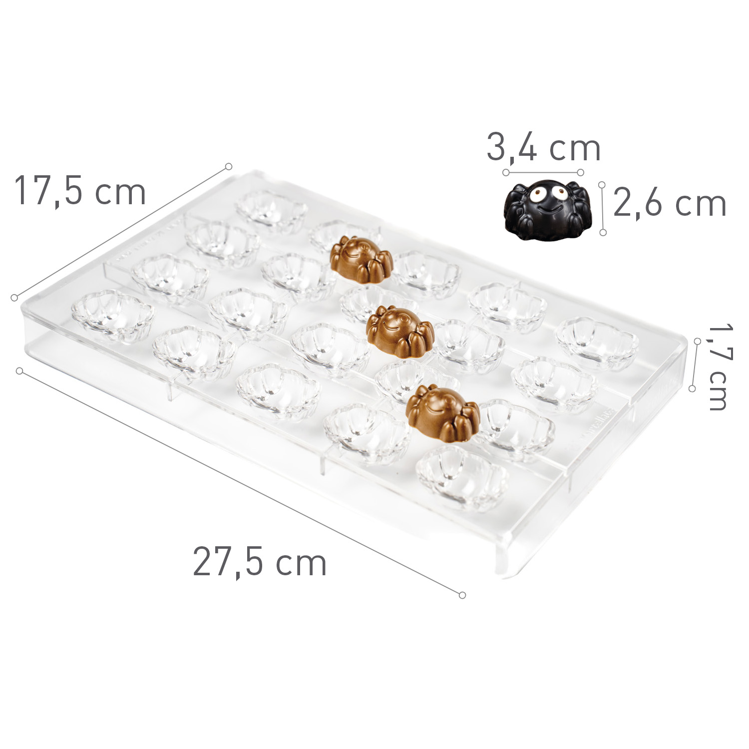 Moule en polycarbonate Spider Sympathetic 20 cavités 8.6g