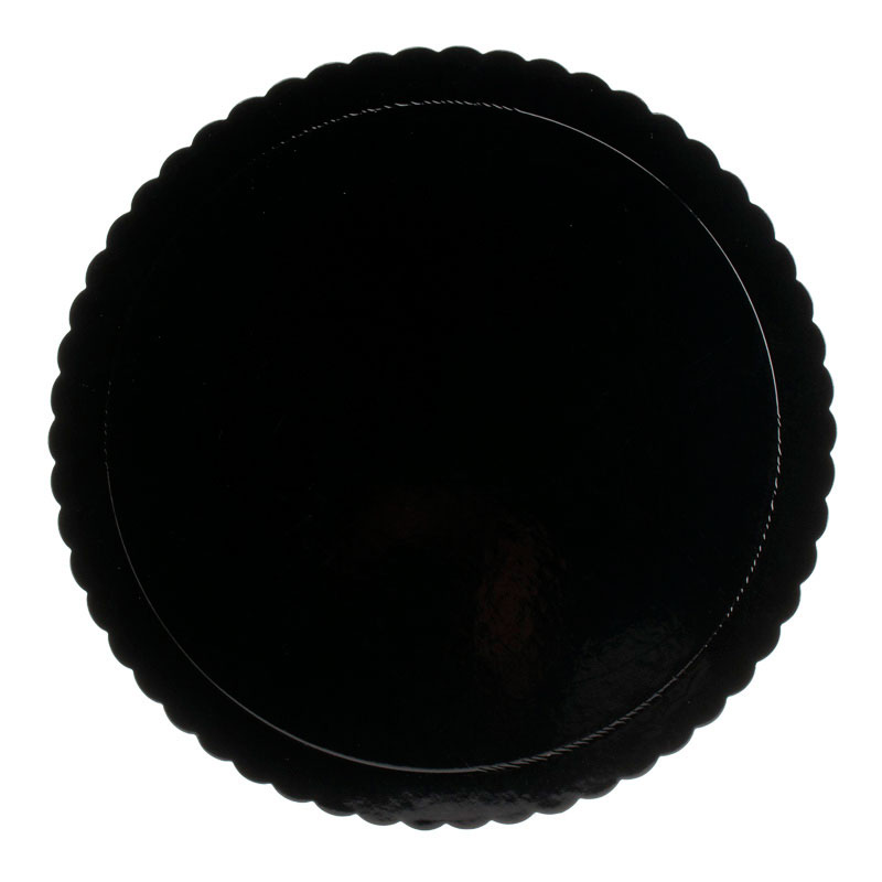 Base ronde ondulée noire 30cm x h3mm