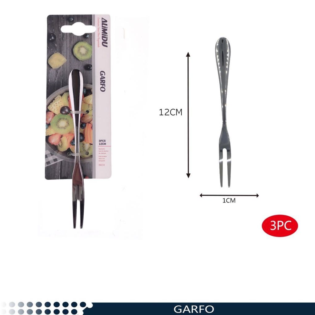 Fourchette à fruits en acier inoxydable 12cm 3 pcs