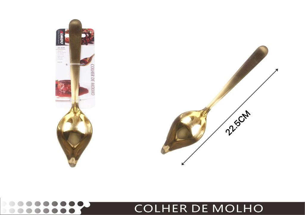 Cuillère à sauce dorée 22,5 cm