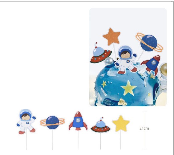 Cake topper 21cm (Astronaute) 5 pièces.