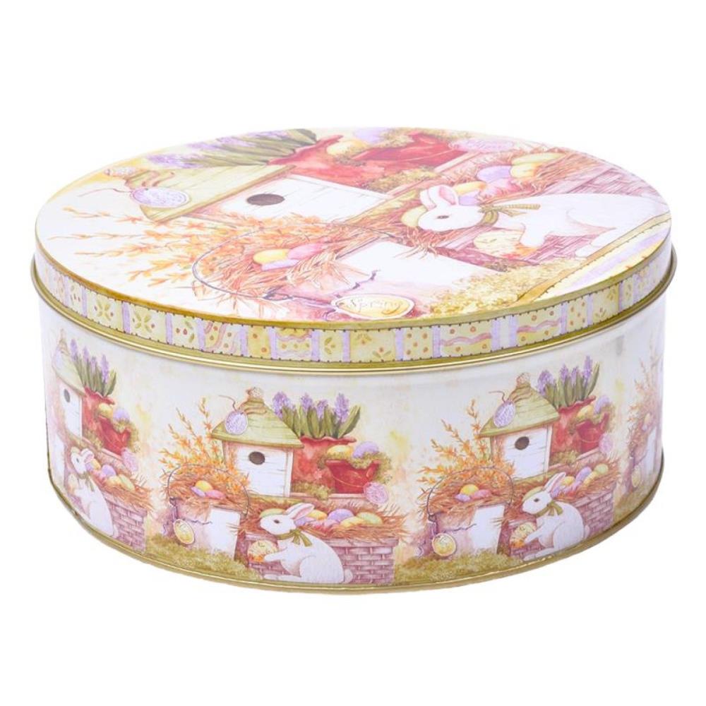 Boîte de Pâques en métal décoré 14,5x7cm