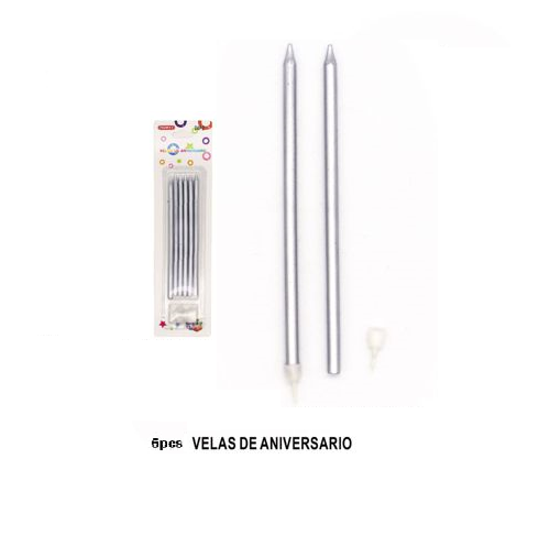 Bougie en argent fin 13cm 6 pièces.