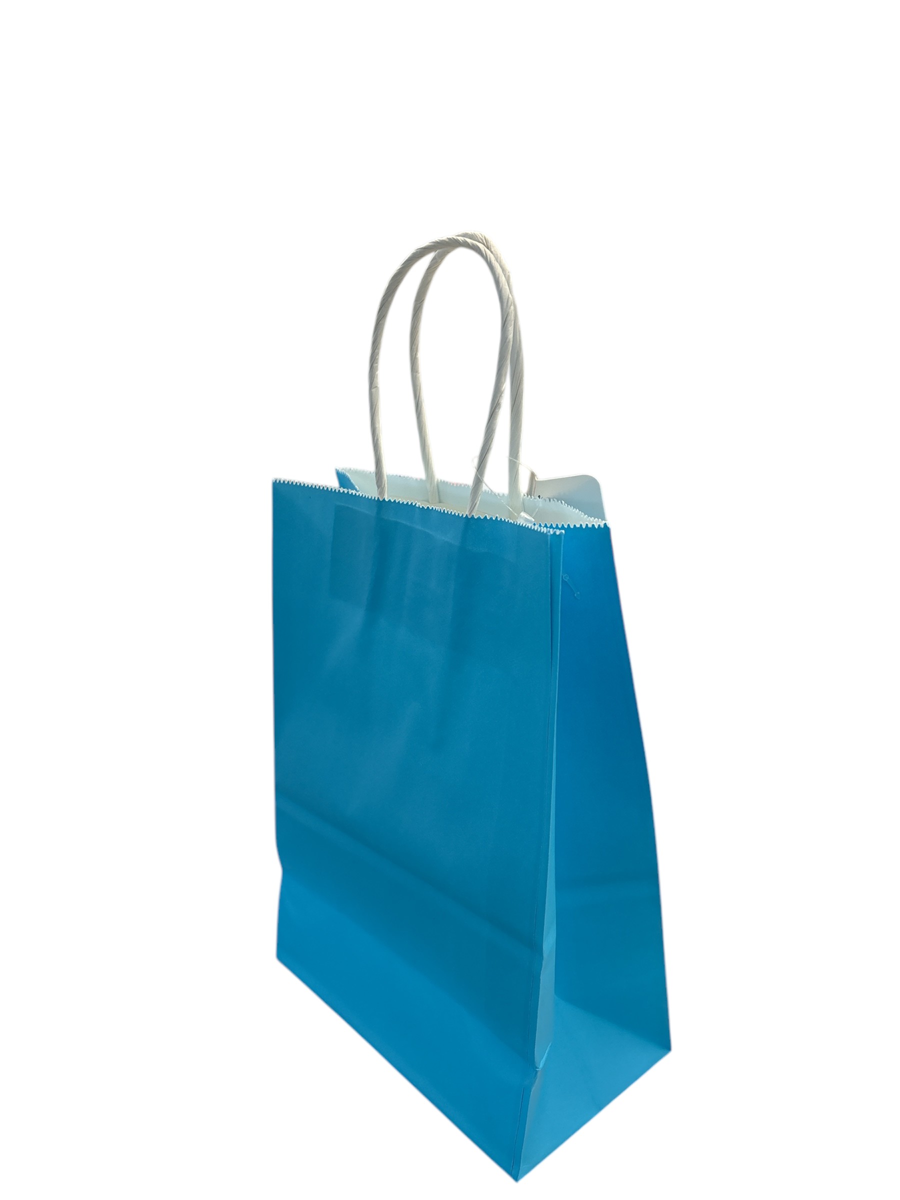 Sac en papier bleu avec anse 15x8x21cm