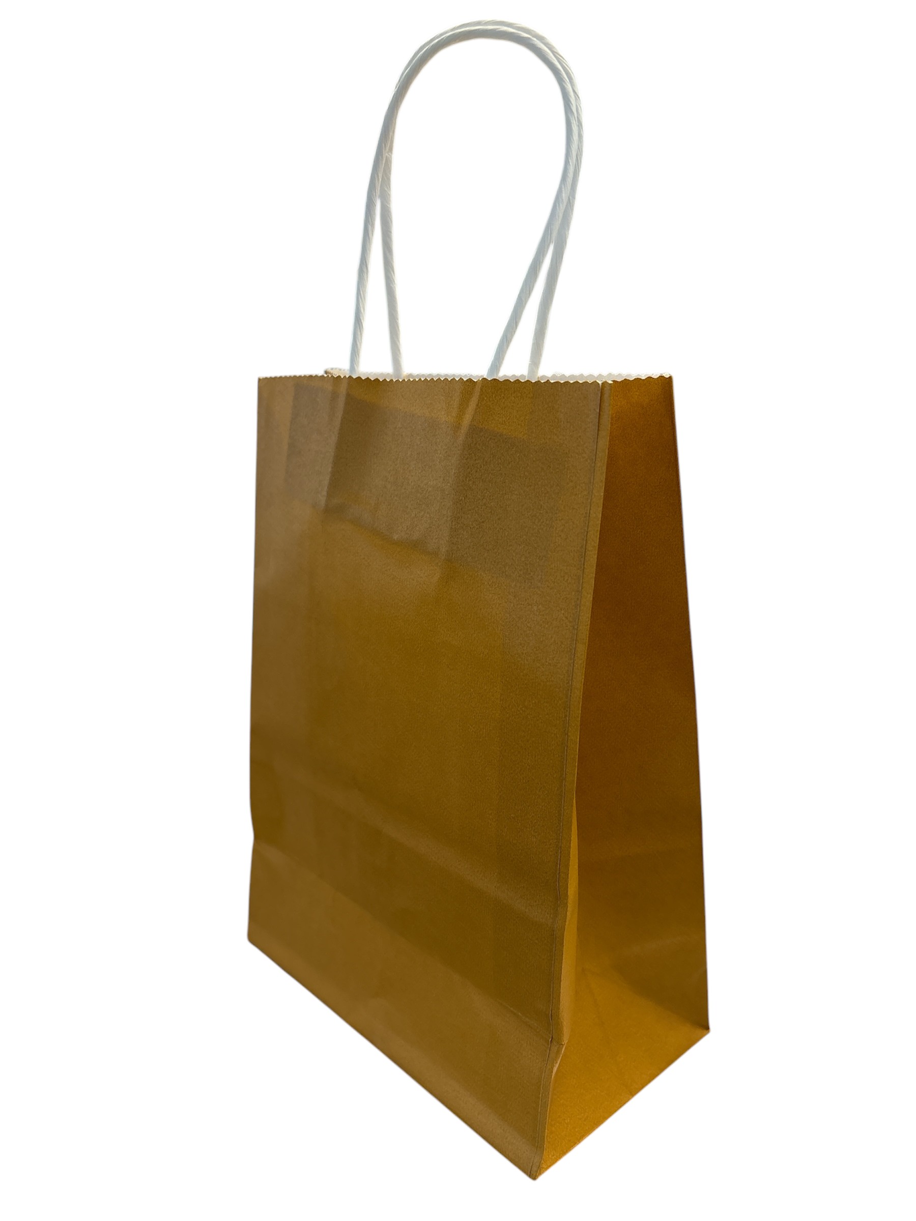Sac en papier avec anse dorée 15x8x21cm