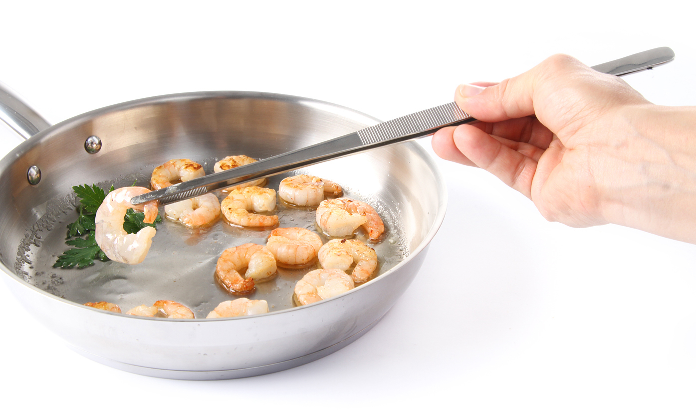 Pince de cuisine en acier inoxydable de 16 cm