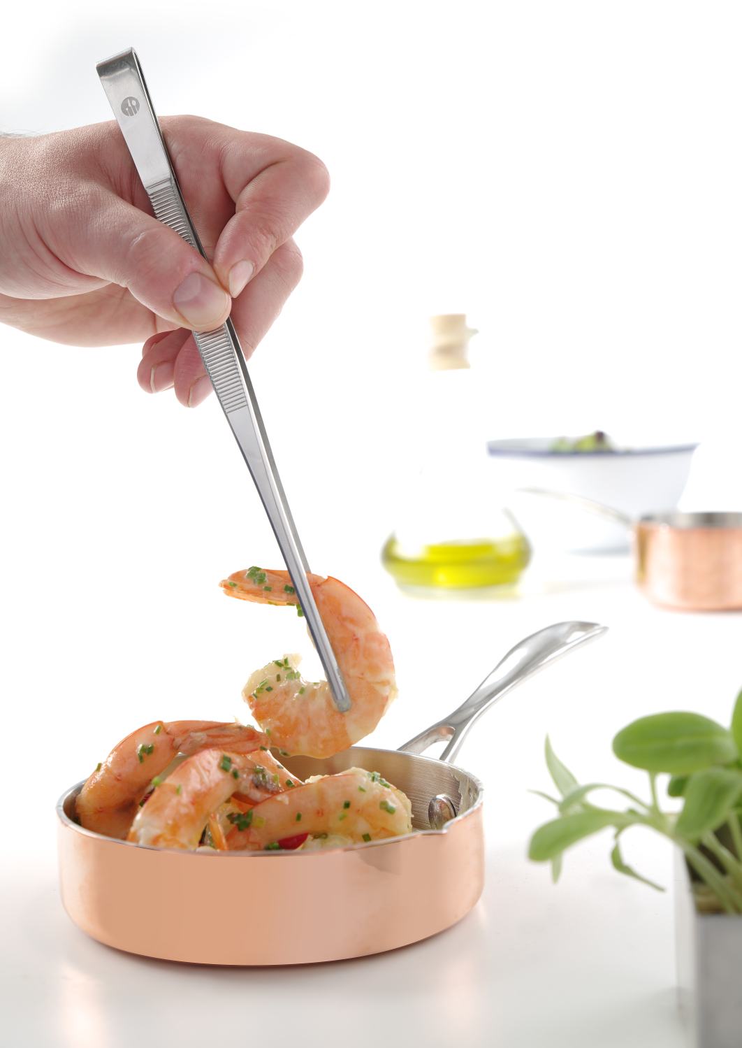 Pince de cuisine en acier inoxydable de 22 cm