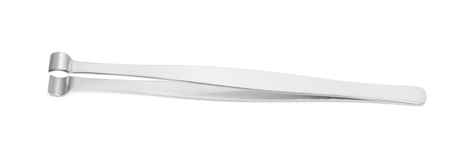 Pince à épiler en acier inoxydable avec pointe ronde de 170 mm