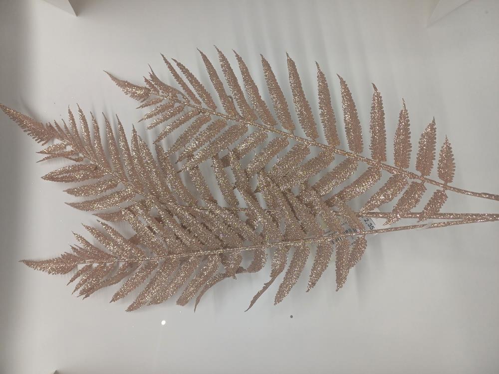 Tige de fougère brillante en or rose 80cm