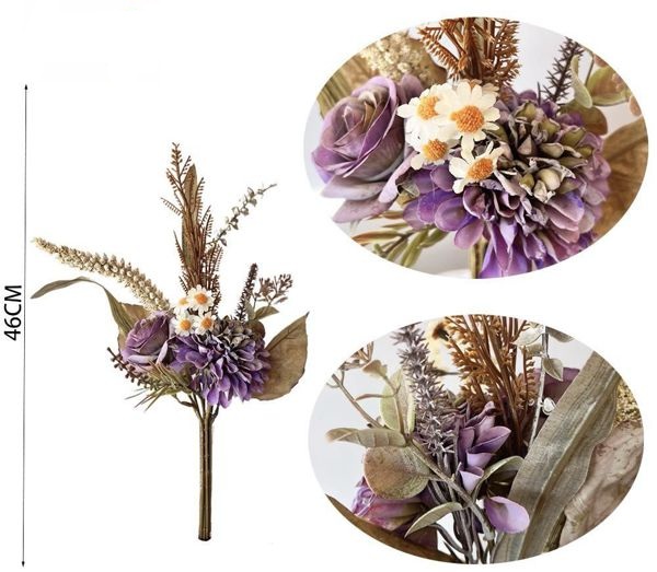 Branche rose pays lilas 46cm