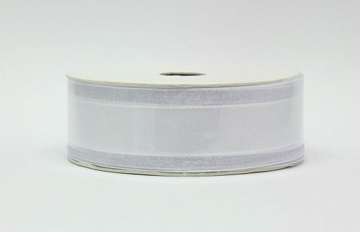Ruban de satin blanc avec organza 2.5cmx10MT