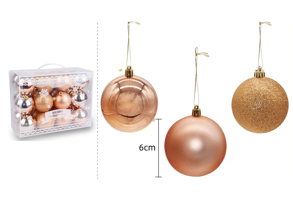 Boule de Noël 6cm Boîte 24