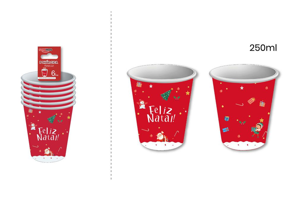 Mug Joyeux Noël 250ml 6 pièces