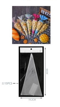 Cône gommeux PP transparent 35cm 15 pcs.
