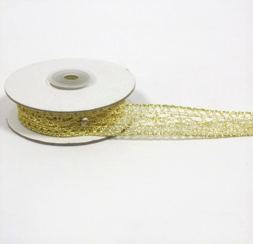 Ruban de dentelle dorée 22cmx5mt