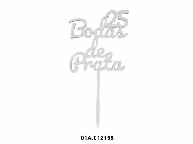Mariage Blanc Argent MDF Topper 11x22cm